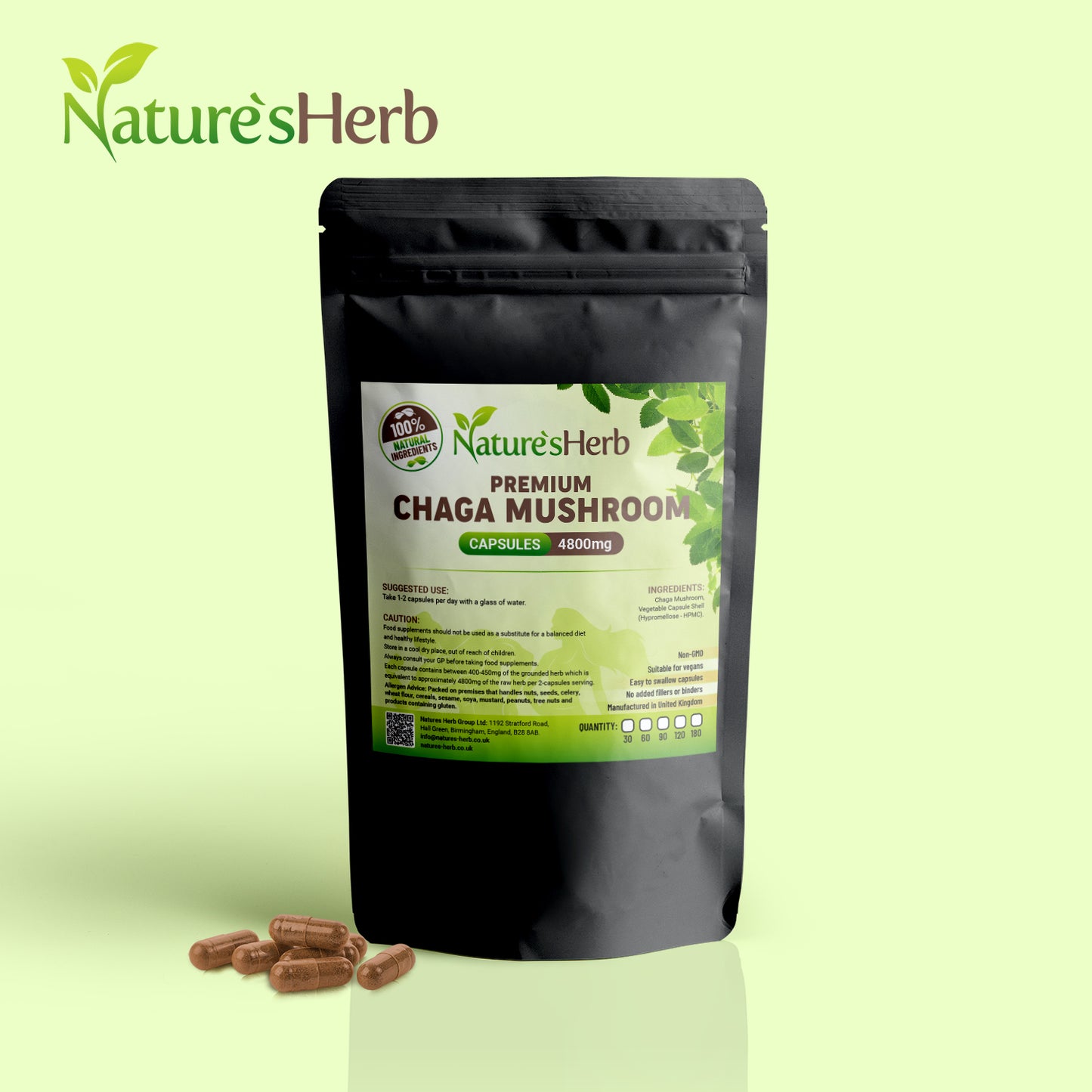 Chaga Mushroom Capsules 4800mg